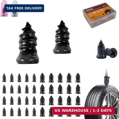 Tire Repair Rubber Kit-Screw in Tire Plugs Heavy Duty, Vacuum Spiral Screws, No