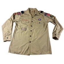 Boy Scouts of America Men M Shirt Tan Long Sleeve Patriots Path Council vintage