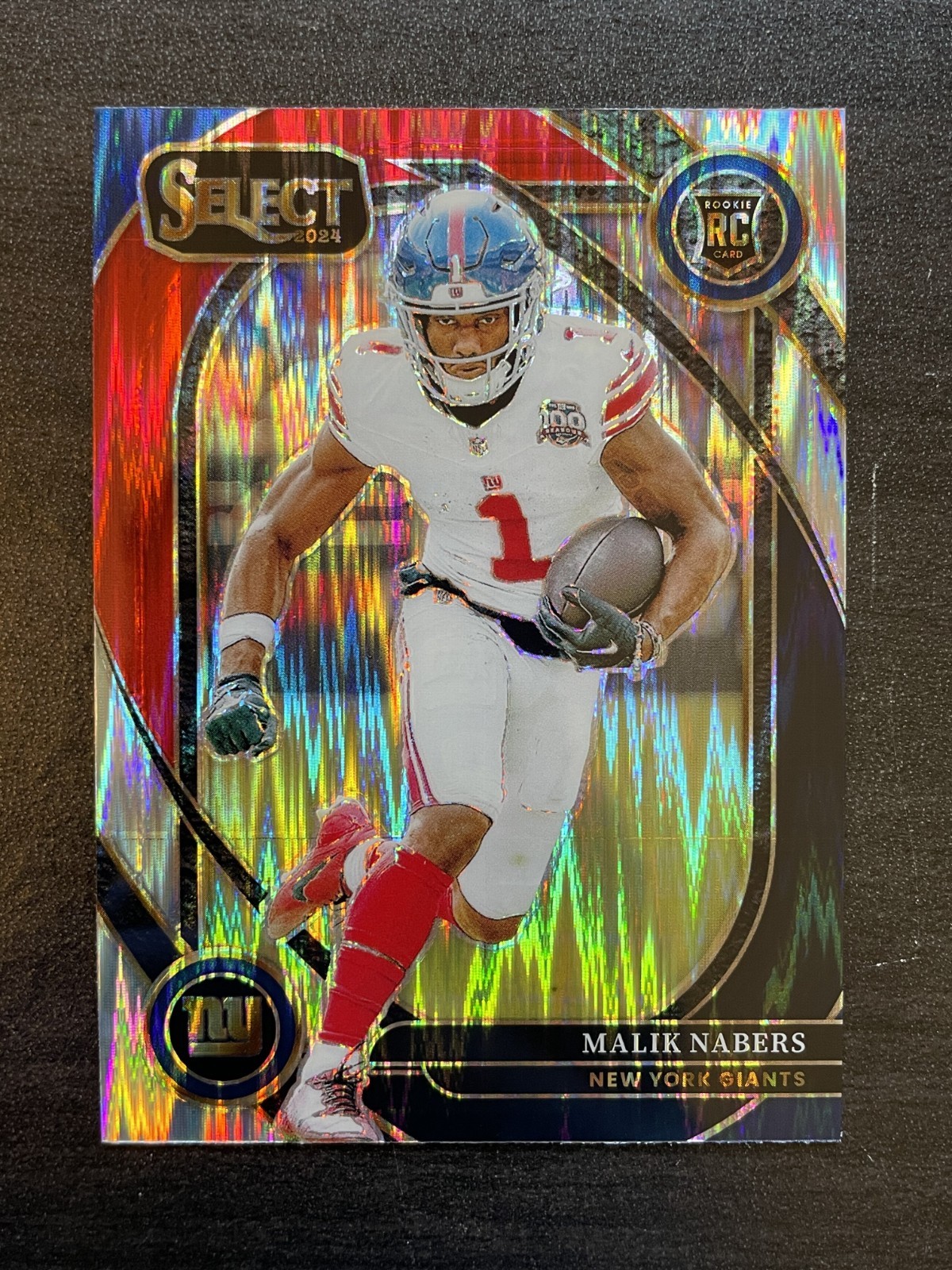 2024 Select - Black & Red Shock Prizm Club - Malik Nabers #220 (RC) NY Giants
