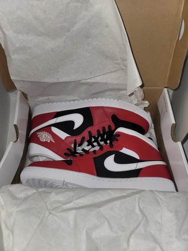 Wmns Air Jordan 1 Mid Womens 11.5 / Mens 10 Gym Red Black BQ6472-601 - Picture 6 of 7