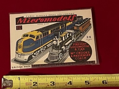 NOS 3D MICROMODELS  SET #FII '' FREIGHT LOCOMOTIVE & COACH- 2 COMPLETE MODELS-NEW