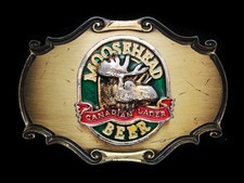 NC11126 VINTAGE 1980 MOOSEHEAD BEER CANADIAN LAGER BELT BUCKLE