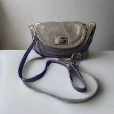 MARC BY MARC JACOBS Classic Q NATASHA Gray Leather Crossbody Bag Purse