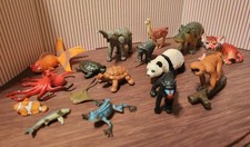 Wild Animal And Sea Life Plastic Play Figures - 16 Pieces