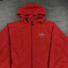 Vintage Swisher Sweets Jacket Men XL Red Full Zip Windbreaker Hoodie Smoker Weed