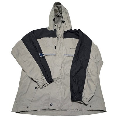 Eddie Bauer Mens Waterproof Hooded Rain Jacket Reflective Outdoor Coat Size M