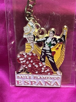 Souvenir metal keyring key chain keychain 2''Spain BAILE FLAMENCO ESPANA Dancers