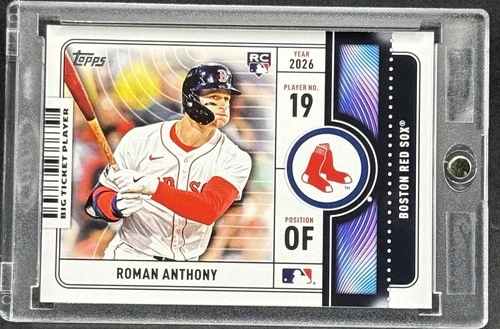 Roman Anthony RARE ROOKIE RC TICKET STUB  TOPPS  INVESTMENT CARD RED SOX MINT