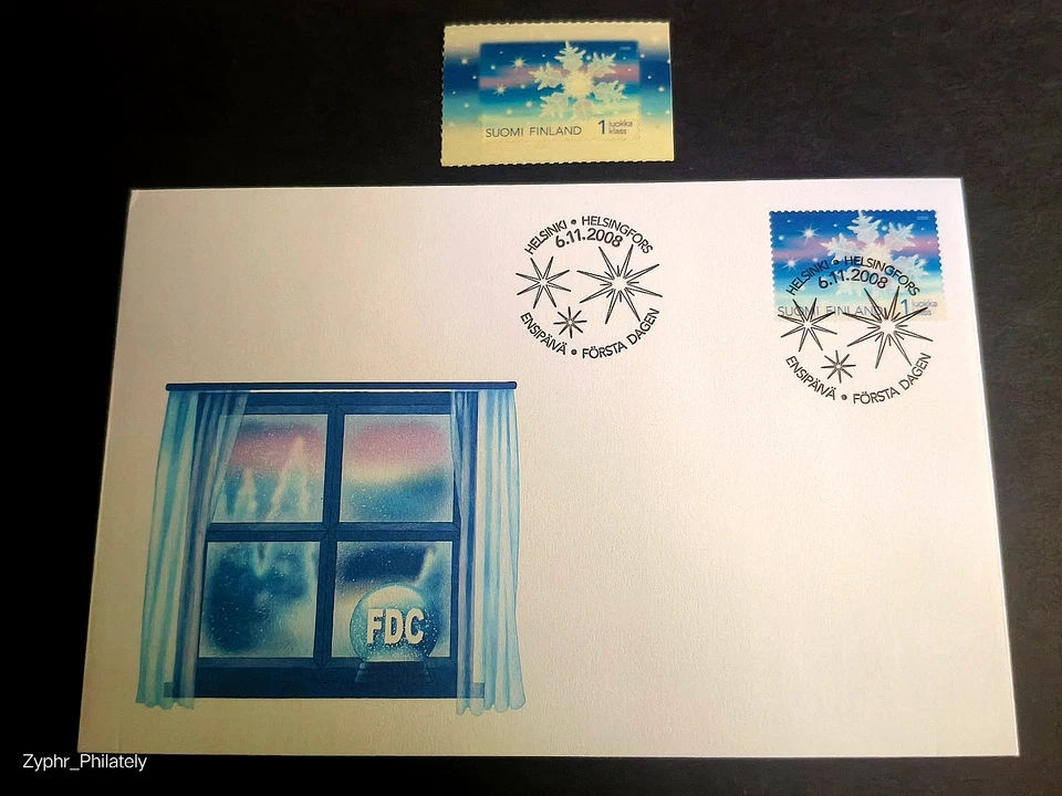 Finland - "SNOW FLAKE ~ CHRISTMAS 2008" World's First Transparent Stamp + FDC - Image 2 of 4