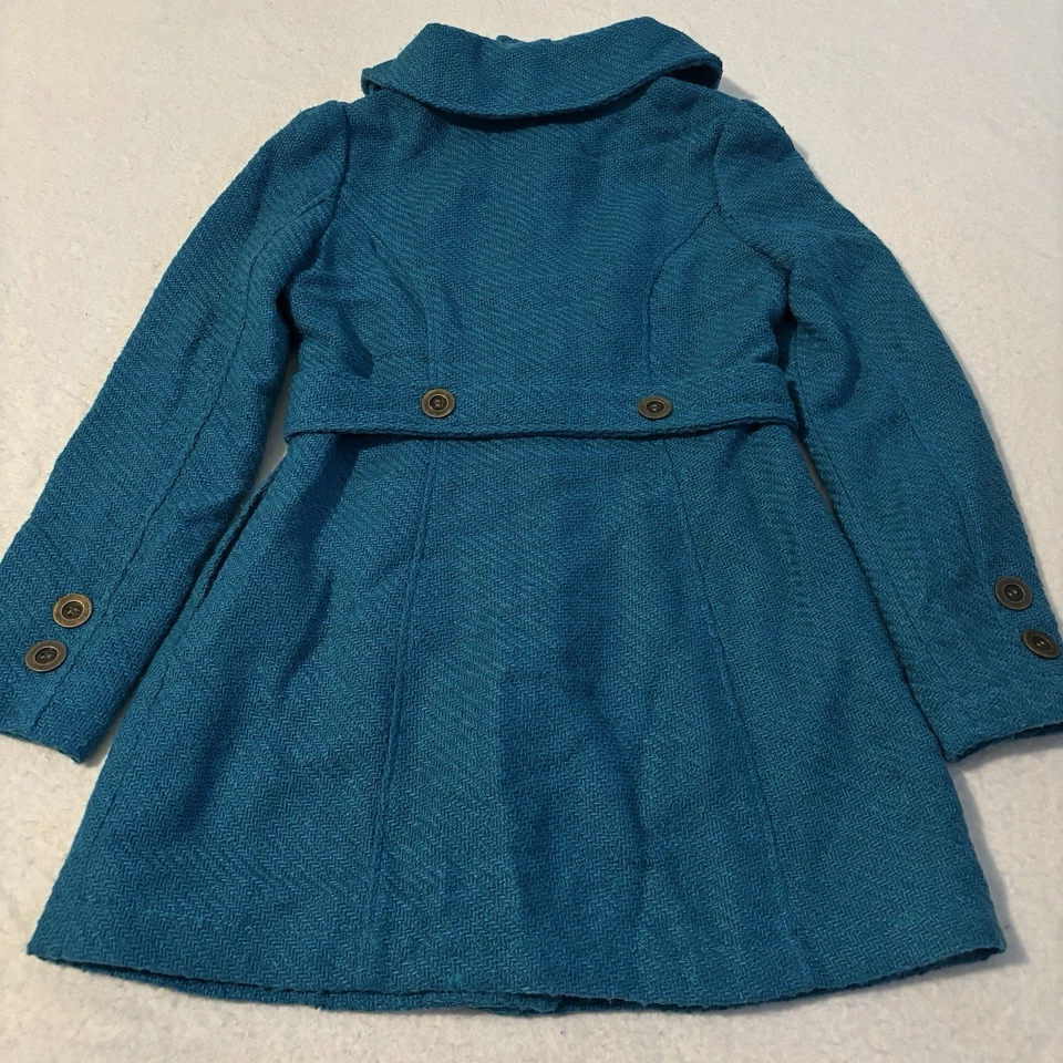 Anthropologie тюль XSmall Peacoat бирюзовый шерсти смесь выше колена - Изображение 4 из 4