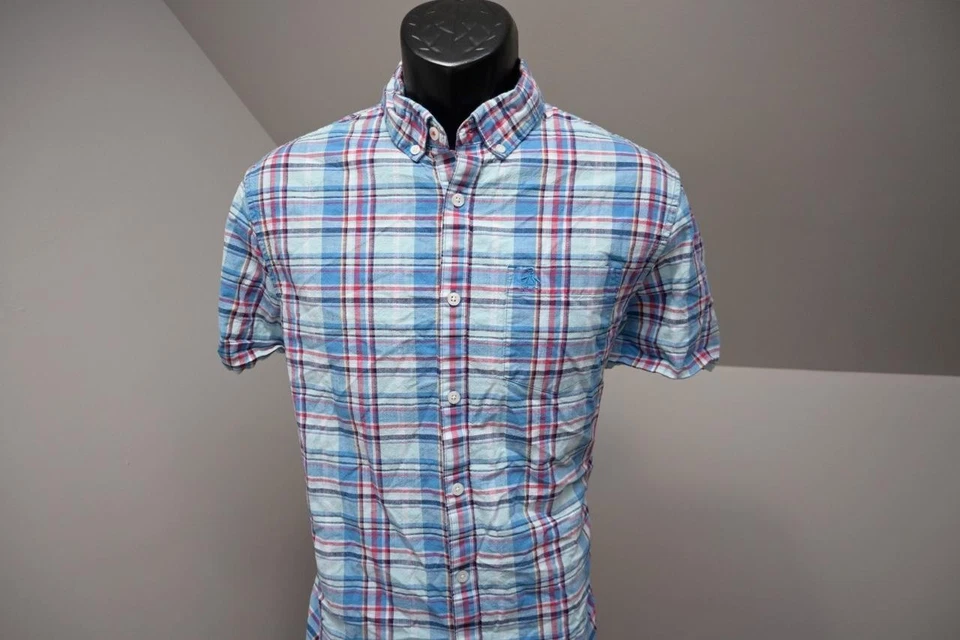 Penguin MunsingWear Dress Shirt Classic Fit Short Sleeve Plaid Mens Sz Large - Image 2 of 4