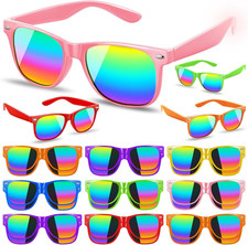 28 Pack Kids Party Sunglasses Bulk, Neon Colors UV400 Protection Glasses for Bir