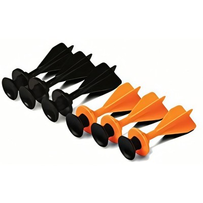 6x Petron STEALTH Pfeile mit Saugnapf Zubehör für Sport Armbrust schwarz/orange