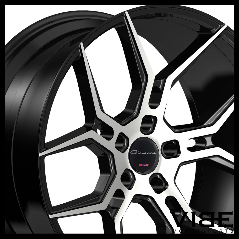 22" GIOVANNA HALEB MACHINED BLACK CONCAVE WHEELS RIMS FITS BENTLEY CONTINENTAL