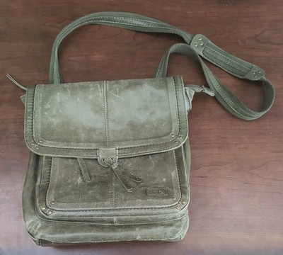 The Sak Convertible Purse/Backpack Distressed Green Crossbody Handbag