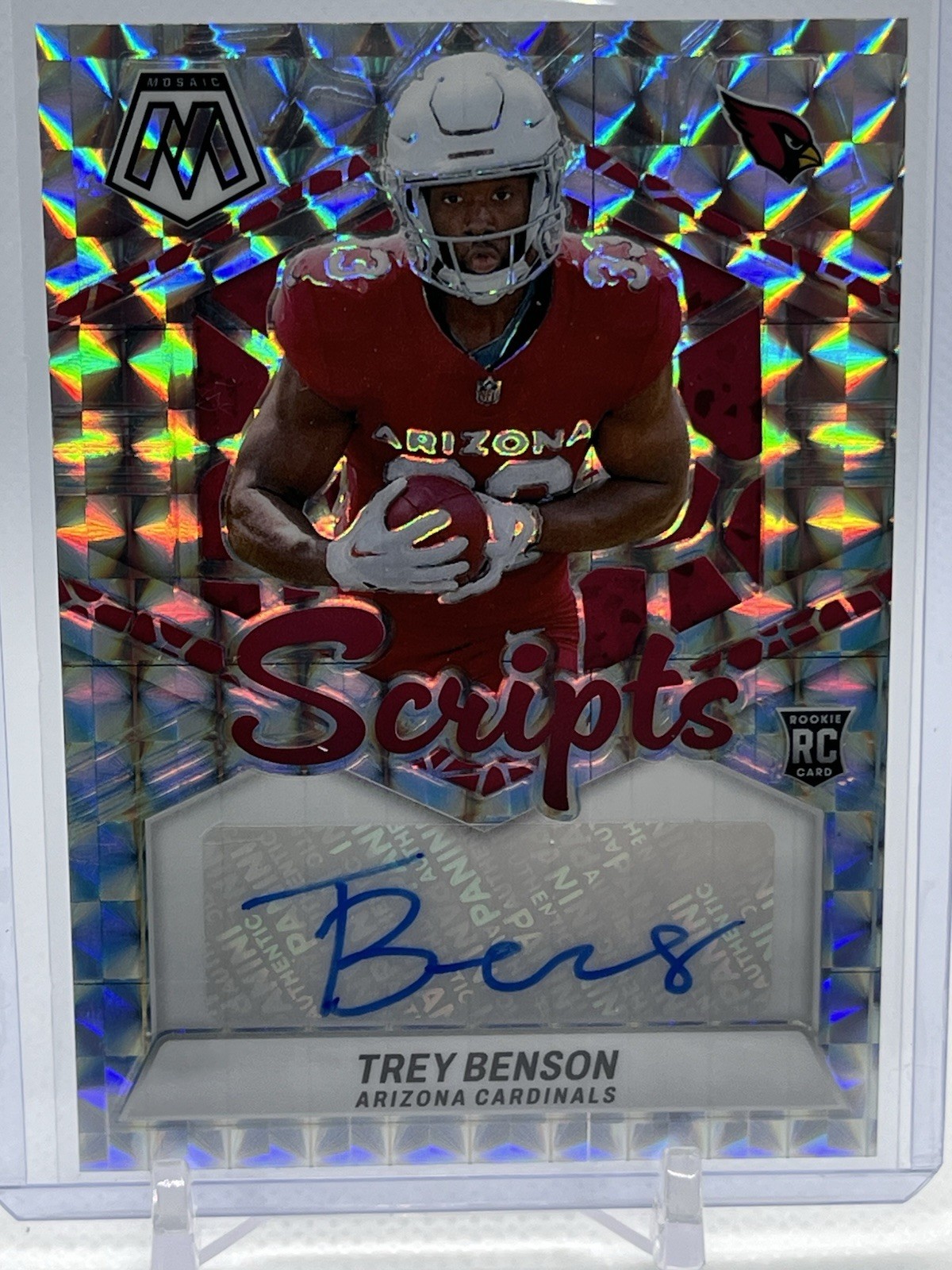 2024 Panini Mosaic - Rookie Scripts Trey Benson #RS-TBN (AU, RC)