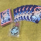 Pokémon Premium Card Sleeves 65ct Pink/Blue, Card Separators, Game Die, Coin — photo 1