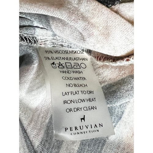 Peruvian Connection Dress Small Asymetical Maxi Southwestern Stripe Viscose - Picture 6 of 6