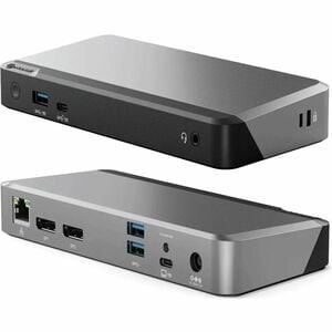 Alogic USB Typ C Dockingstation für Monitor Notebook 100 W schwarz spacegrau ta