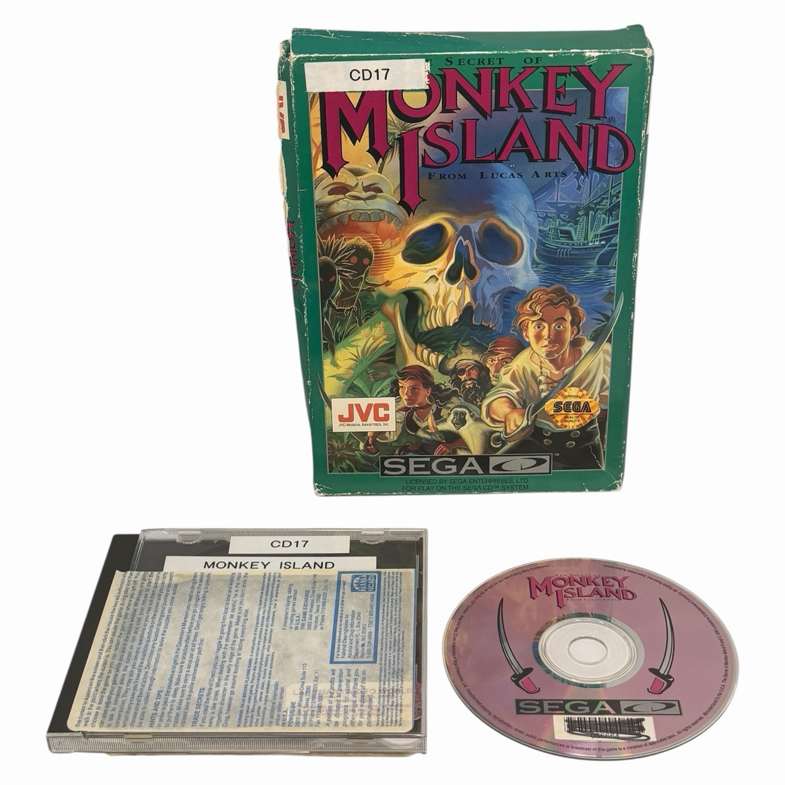 The Secret of Monkey Island (Sega CD, 1993) Authentic Disc & Box Tested
