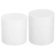 Round Foam Cake Dummy, 4"x 2", 4"x 3" White Fake Cake Circles Dummies, 1Set