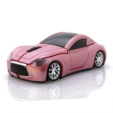 Computer Wireless Mouse Car Shape Optical Mice USB 2.4Ghz for PC Laptop Pink