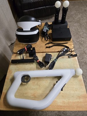 PlayStation VR PSVR Bundle with Charging Base and Aim Controller. All Cables.