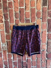 Lands End Womens Red Floral Print Lined Swim Shorts Pull On Outdoor Size 10