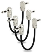 3-Pack Professional Guitar Patch Cables 6 Inch, Noise-Free and Long-Lasting