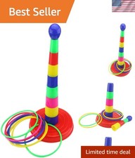 Portable 18" Colorful Plastic Ring Toss Game - Perfect for Indoor  Outdoor Fun