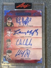#’d 5/7 Quadography Bourque * Murphy * Chelios * Coffey 2022 Leaf Art of Hockey