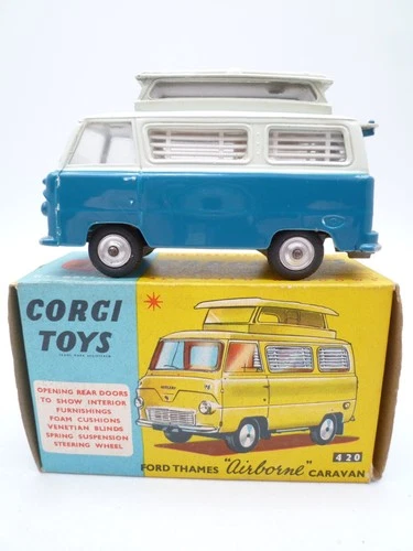 VINTAGE CORGI TOYS 420 FORD THAMES AIRBORNE CARAVAN IN ORIGINAL BOX 1962