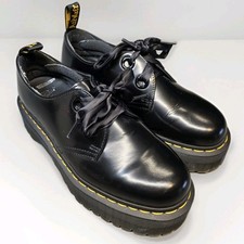 Image of New Dr Doc Martens Holly Platform Shoes Womens Sz 9 Black Leather 90s Y2K Grunge
