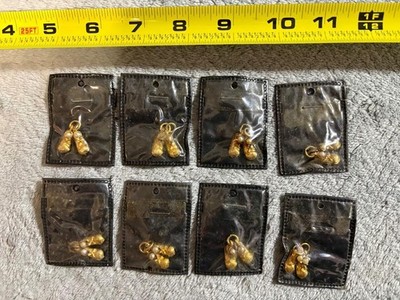 Lot of (8) 1960's HOBCO House of Borvani Baby Shoes Gold Tone Bracelet Charms