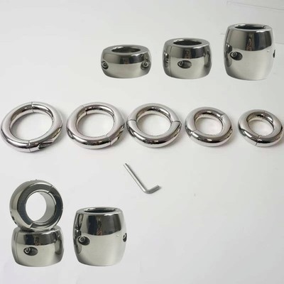 Stainless Steel Screw Ball Stretcher Ring Enhancer For Male