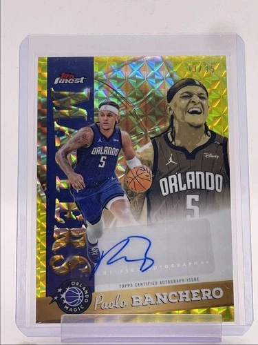 PAOLO BANCHERO 2025-26 TOPPS FINEST MASTERS YELLOW GEOMETRIC AUTO /35 Q2264