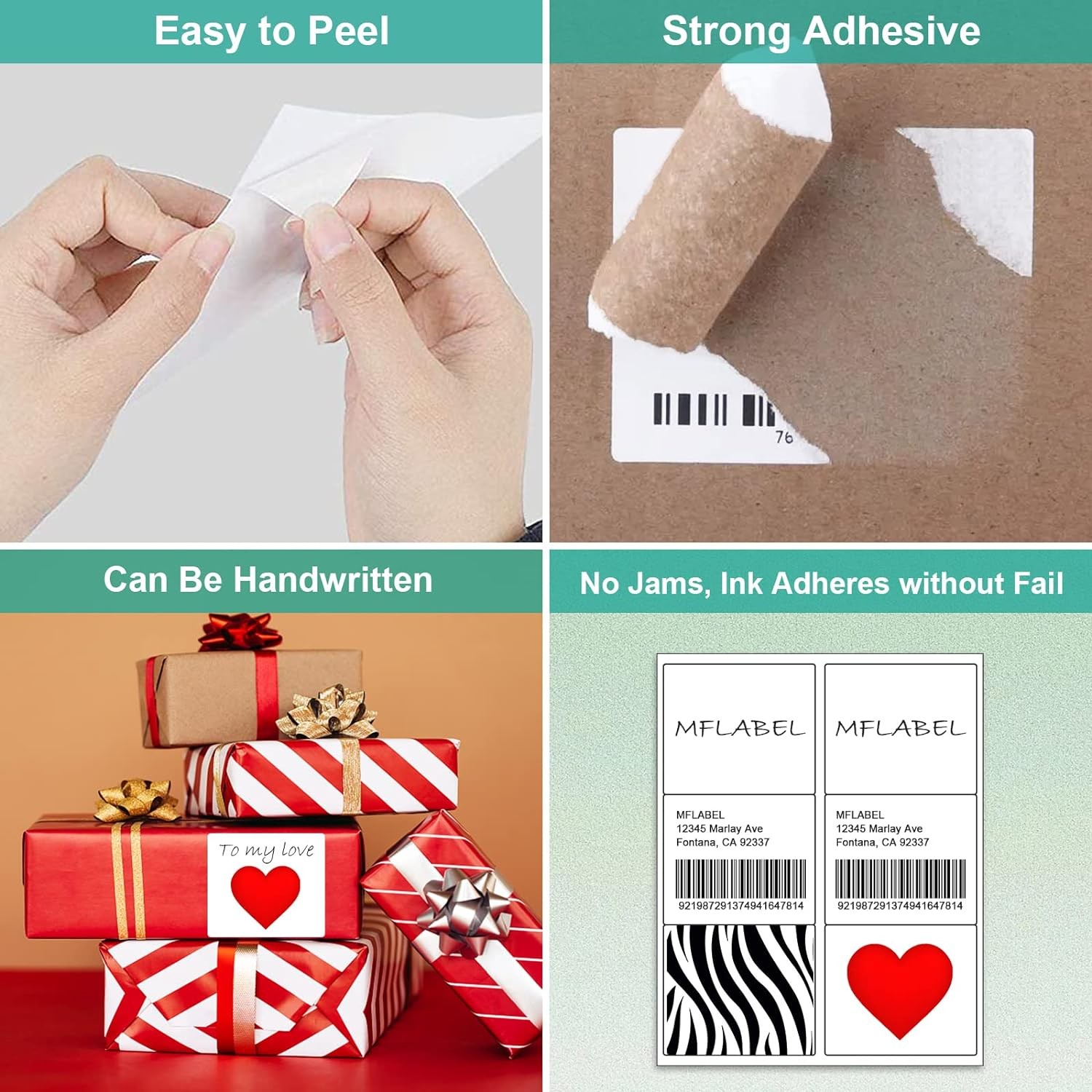 2" x 4" Shipping Mailing Address Labels A4 Sheet Self Adhesive FBA Labels 10 UP