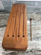 Vintage Wooden Tongue Drum 18.5 x 6 x 7 w/Mallet Percussion Instrument Handmade
