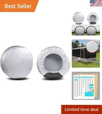 Durable 2-Pack Tire Covers - Sun & Rain Protection for 33-35 Inch Tires