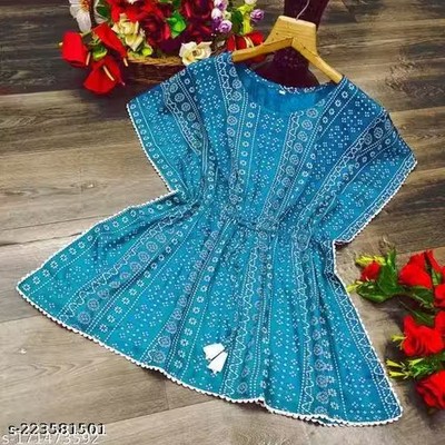 Kids kaftan Trendy Printed  Rayon  Girls Kaftan/ Kids kaftan for girls