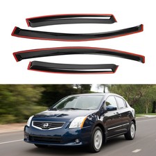 For 2007-2012 Nissan Sentra Tape-on Window Visors Vent Sun Rain Guards Tkoyvmdxe