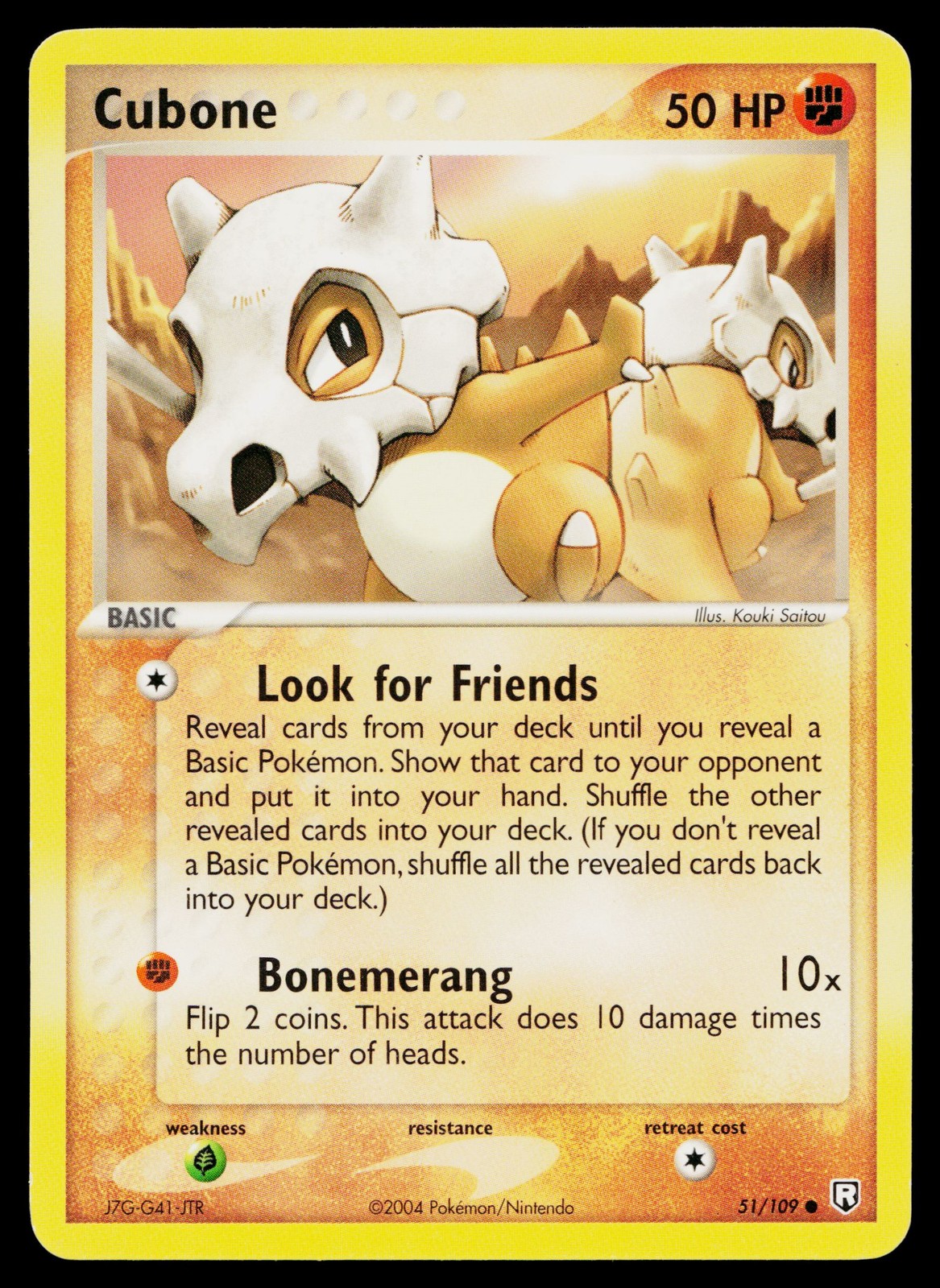 Cubone 51/109 Common Team Rocket Returns Pokemon Near Mint