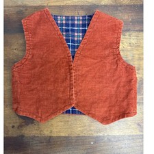 Corduroy Flannel Lined Handmade Vintage Western Cowboy Vest Boys Approx Size 2T