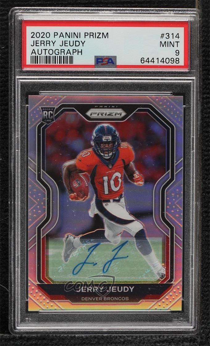 2020 Panini Prizm Silver Jerry Jeudy #314 PSA 9 MINT Rookie Auto RC 0i6p