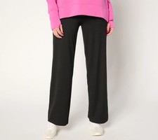 Belle by Kim Gravel Regular Athletic Jersey Wide Leg Pants Black M New