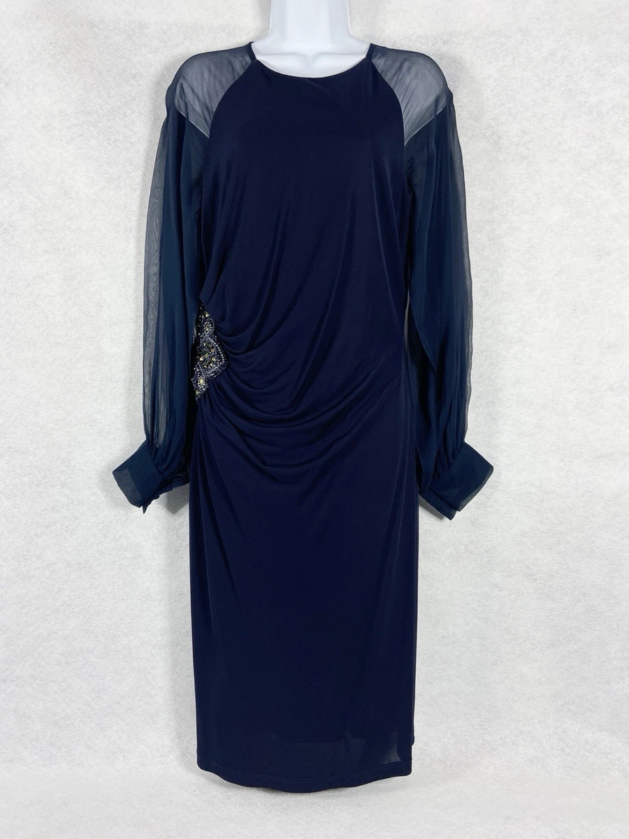 long sleeve one shoulder sequin dress sequin one shoulder dress Royal Blue / LARGE