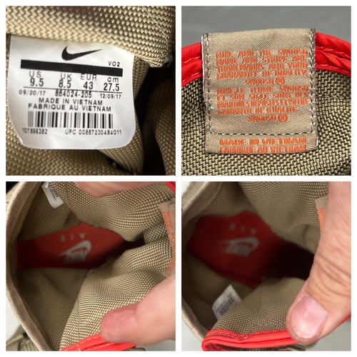 Nike SF Air Force 1 High Top Sneakers Mens Size 9.5 Beige Orange Leather Fabric - Picture 11 of 24