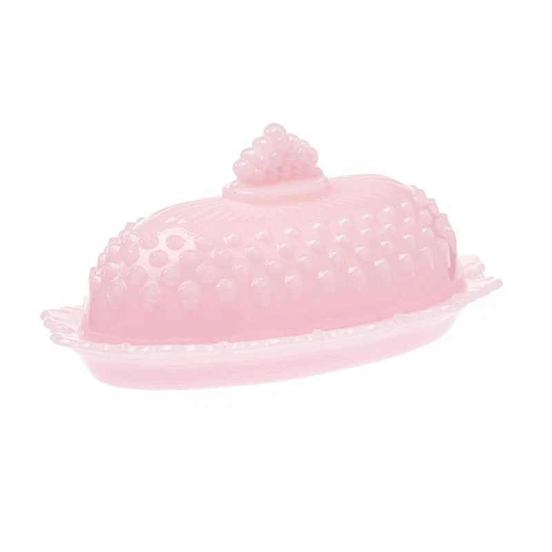 Mosser Glass USA Stick Butter Dish Gigi Collection Crown Tuscan Pink