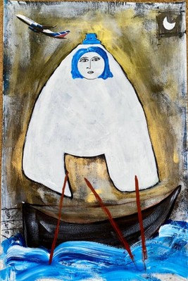 Acrylic On Cardboard Juan Karlos Cuban Beautifull Art 43x30 Cm ... 