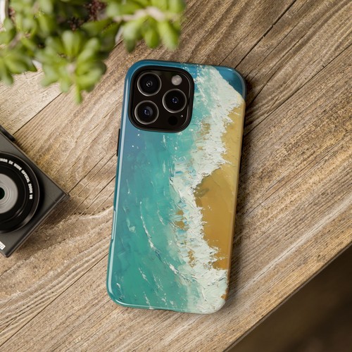 Phone Ink Case for iPhone / Galaxy / Pixel – Ocean Beach Coastal Oil Painting - Picture 21 of 257